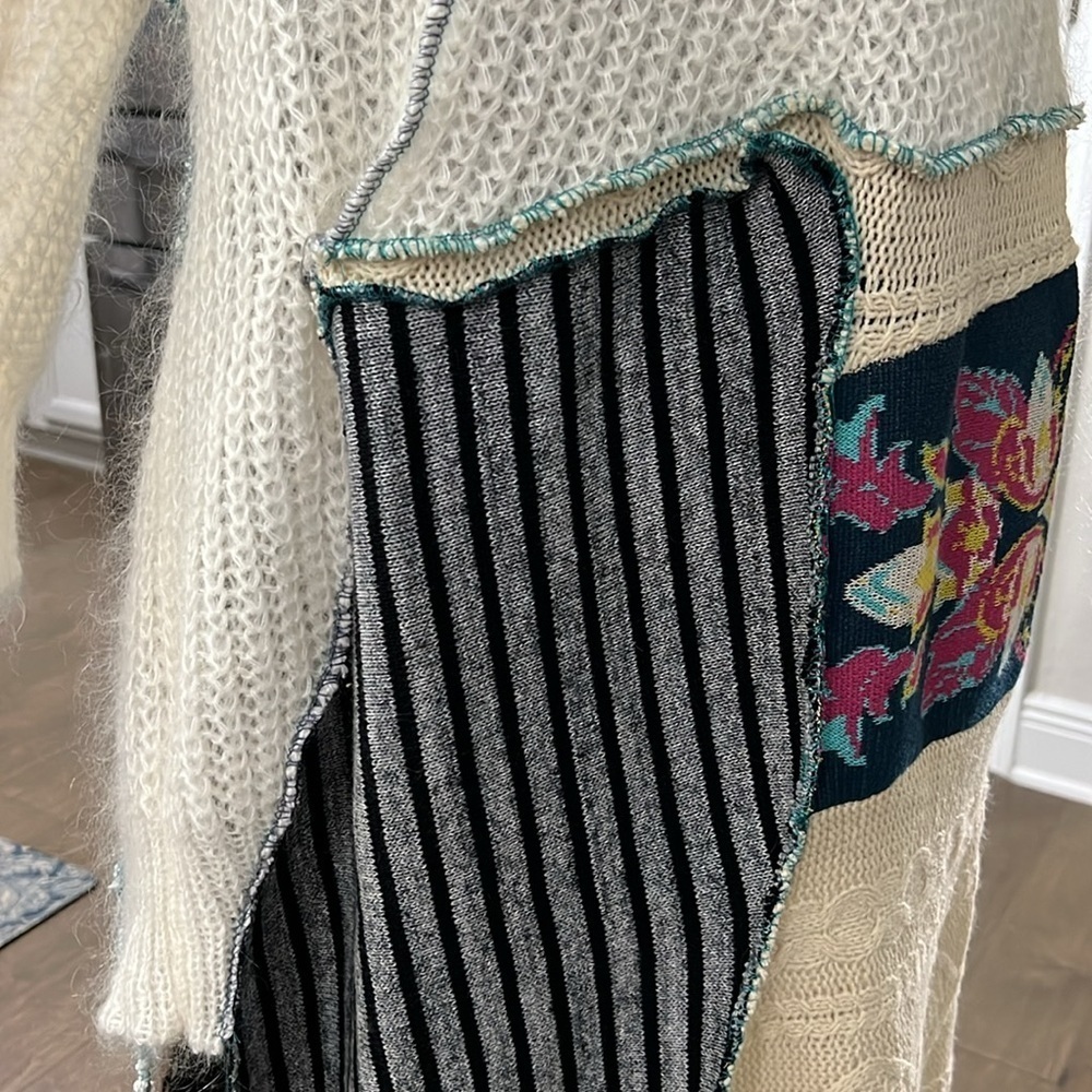 Brooklyn Cloth Patchwork Boho Cardigan Sweater Whimsigoth M/L - Picture 7 of 11